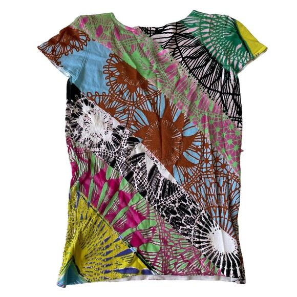 Alberto Makali Beaded Blouse Colorful Vibrant Abstract Geometric Sequin M GUC - Picture 11 of 12